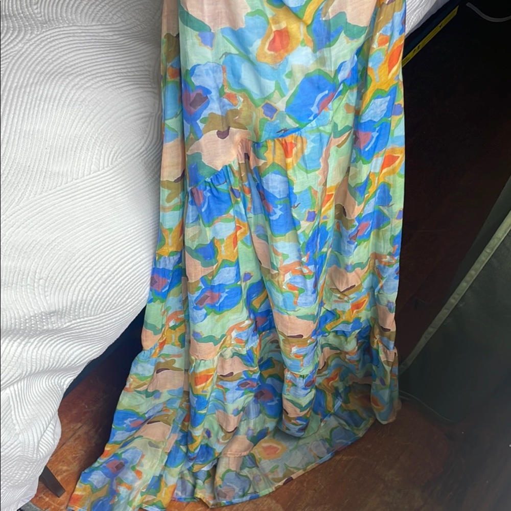ASTR Miaka Floral Maxi Dress Blue multi abstract size XS - Picture 7 of 10